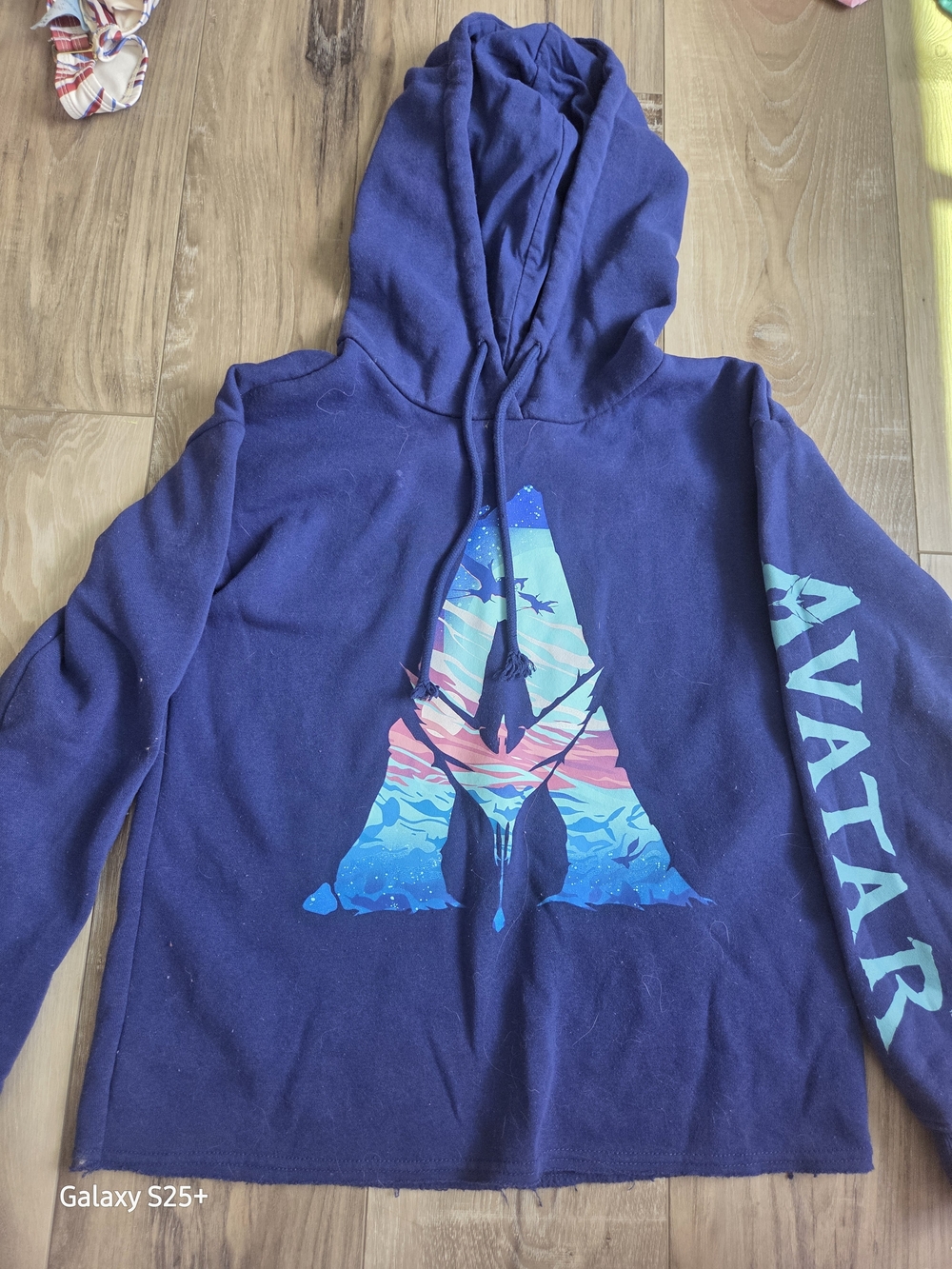 Navy Hoodie with Colorful 'A' Graphic and AVATAR Sleeve